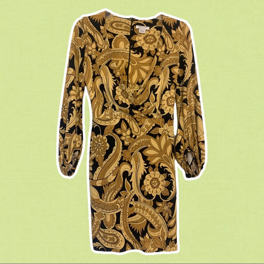 Funky Retro Print Dress - 100% Silk